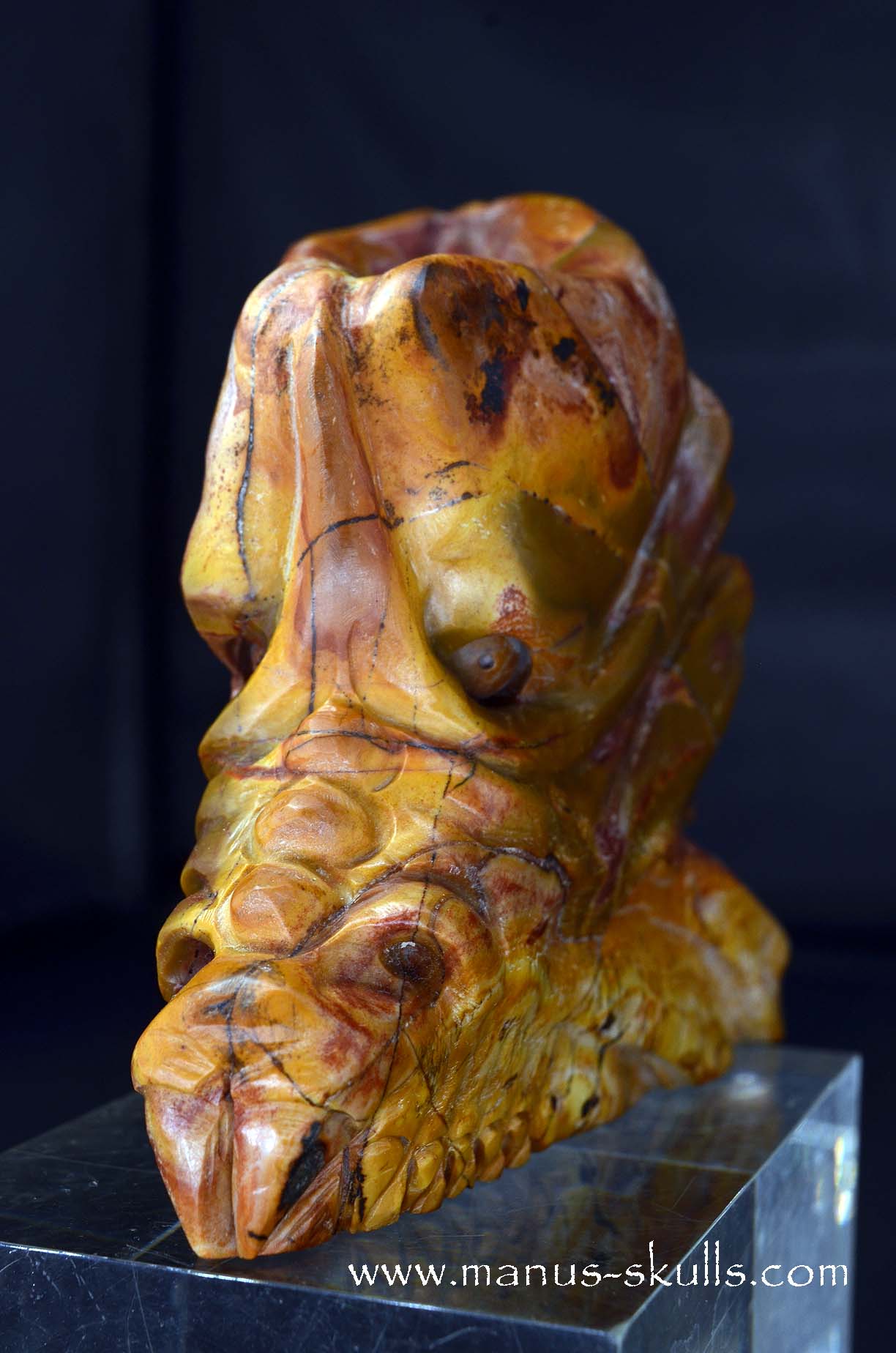 Manus skulls unique Crystal Carvings handmade skulls dragons pendants preseli bluestone tribals spiritual meaning wand Unicorn .. rainbow jasper