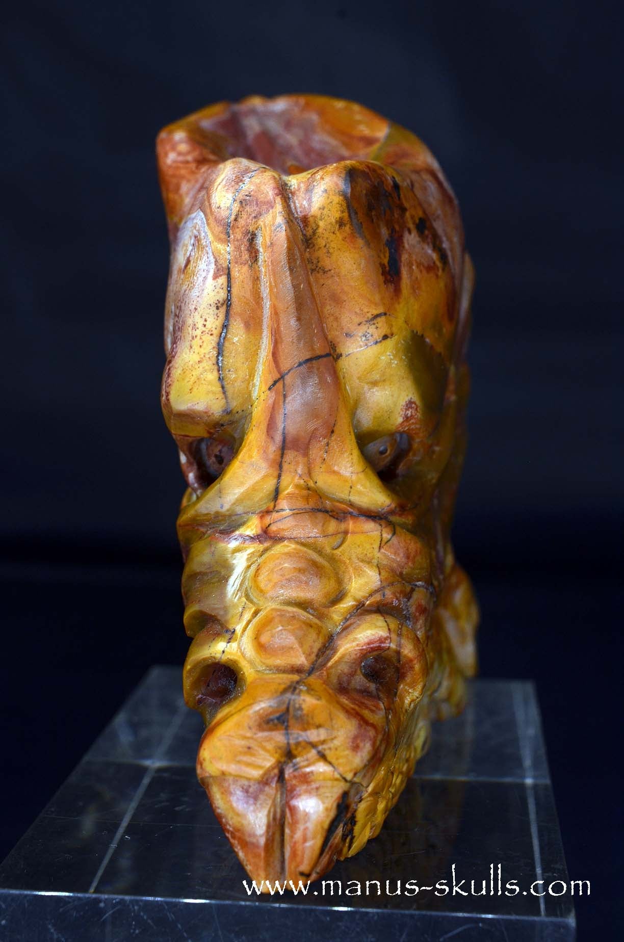 Manus skulls unique Crystal Carvings handmade skulls dragons pendants preseli bluestone tribals spiritual meaning wand Unicorn .. rainbow jasper