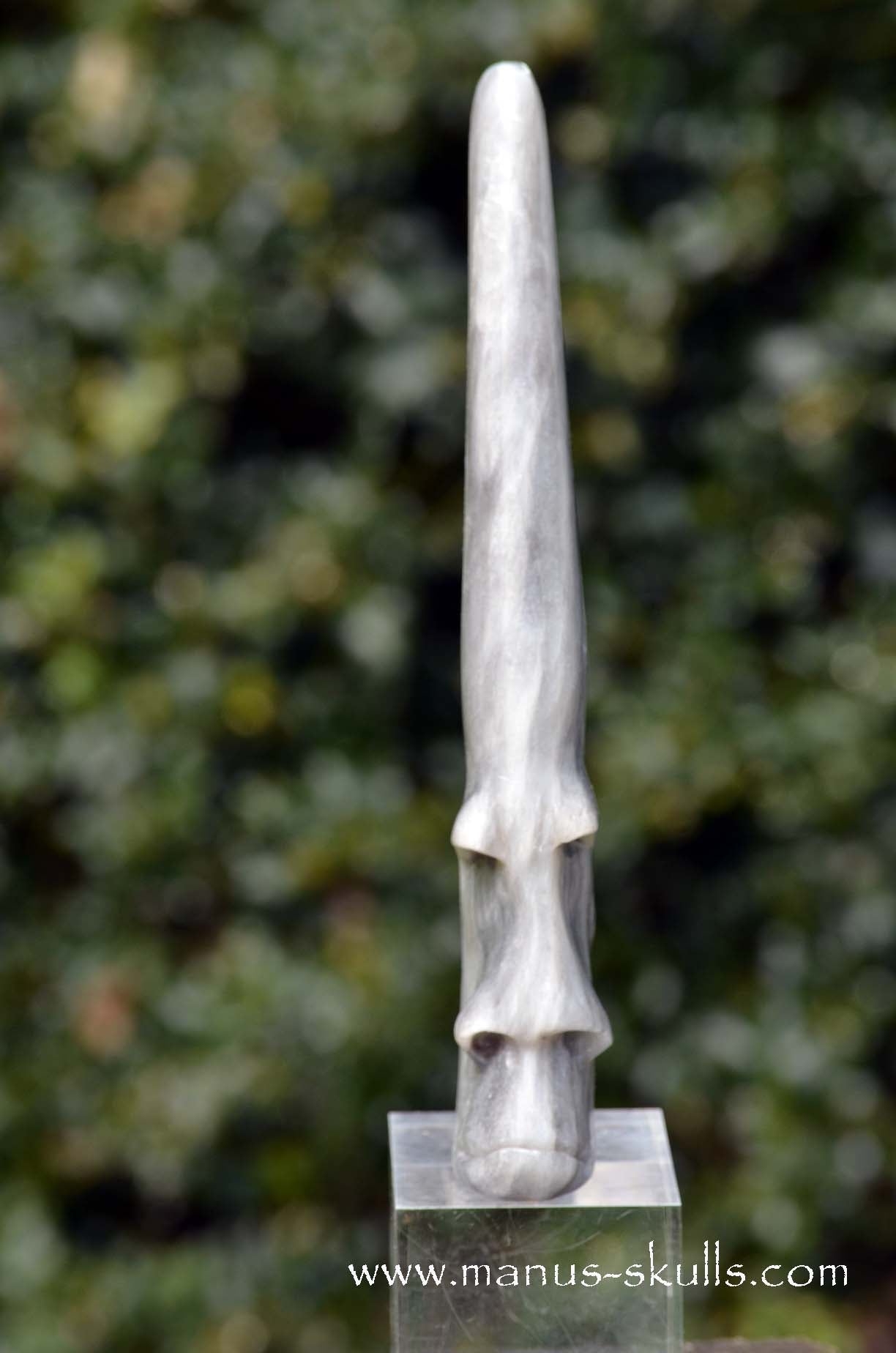 Hairless Grey Steatite Tribal Skull #044