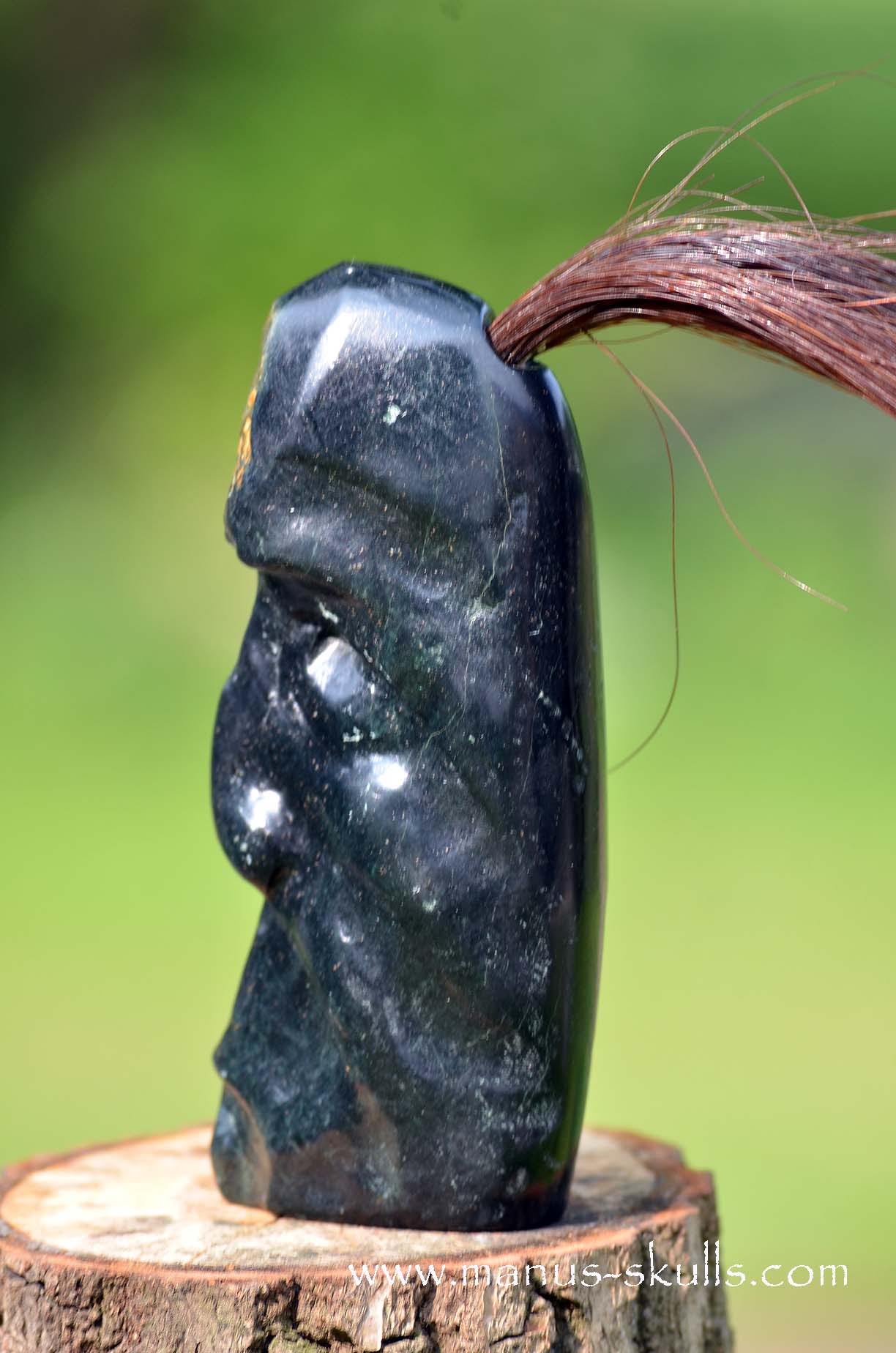 Green Steatite Tribal Skull