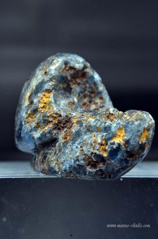 Manus skulls unique Crystal Carvings handmade skulls dragons pendants preseli bluestone tribals spiritual meaning wand Unicorn .. Blue Sapphire