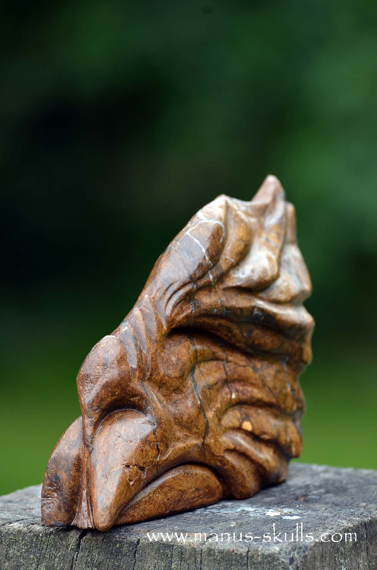 Manus skulls unique Crystal Carvings handmade skulls dragons pendants preseli bluestone tribals spiritual meaning wand Unicorn .. Bronzite