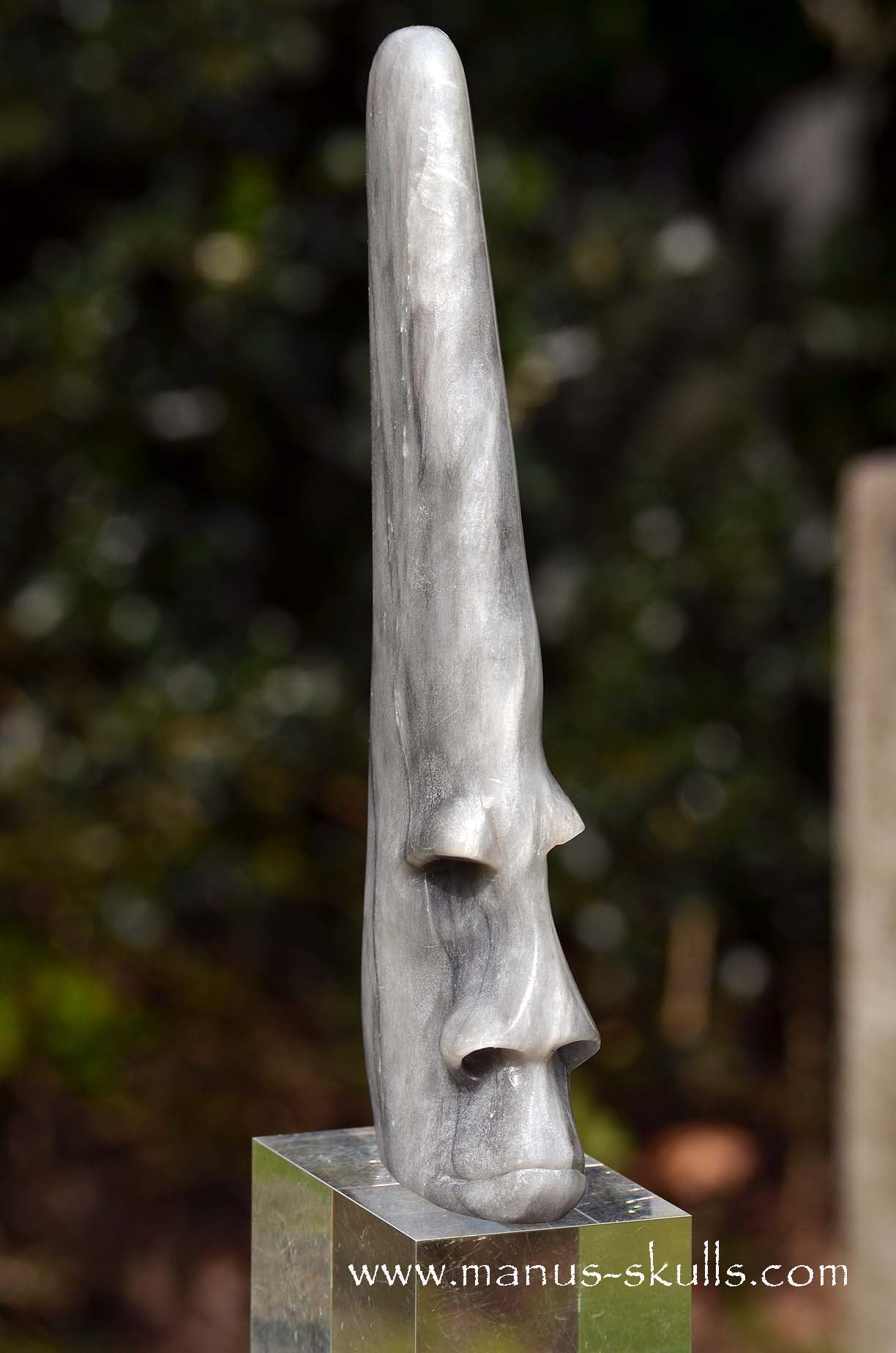 Hairless Grey Steatite Tribal Skull #044