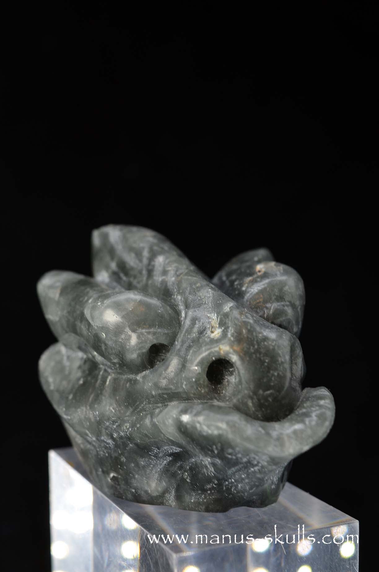 Manus skulls unique Crystal Carvings handmade skulls dragons pendants preseli bluestone tribals spiritual meaning wand Unicorn ..  eagle eye quartz