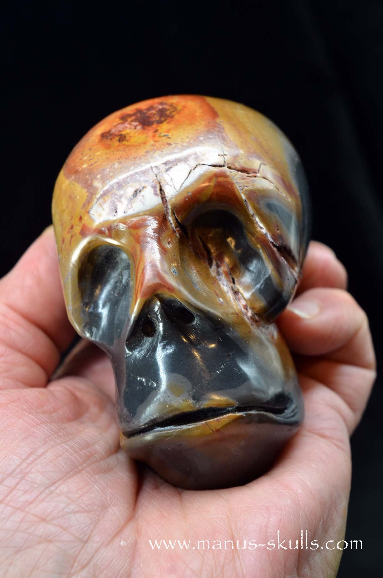 Rainbow Jasper Skull