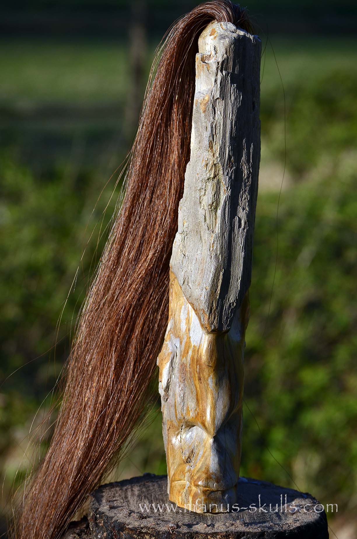 Petrified Wood Tribal Statue #008