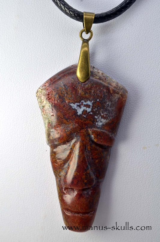 Manus skulls unique Crystal Carvings handmade skulls dragons pendants preseli bluestone tribals spiritual meaning .. red moss agate