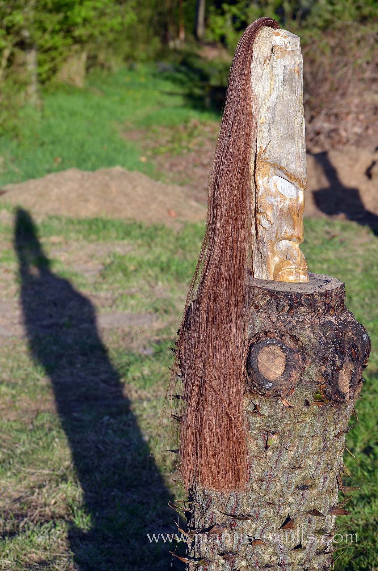 Petrified Wood Tribal Statue #008