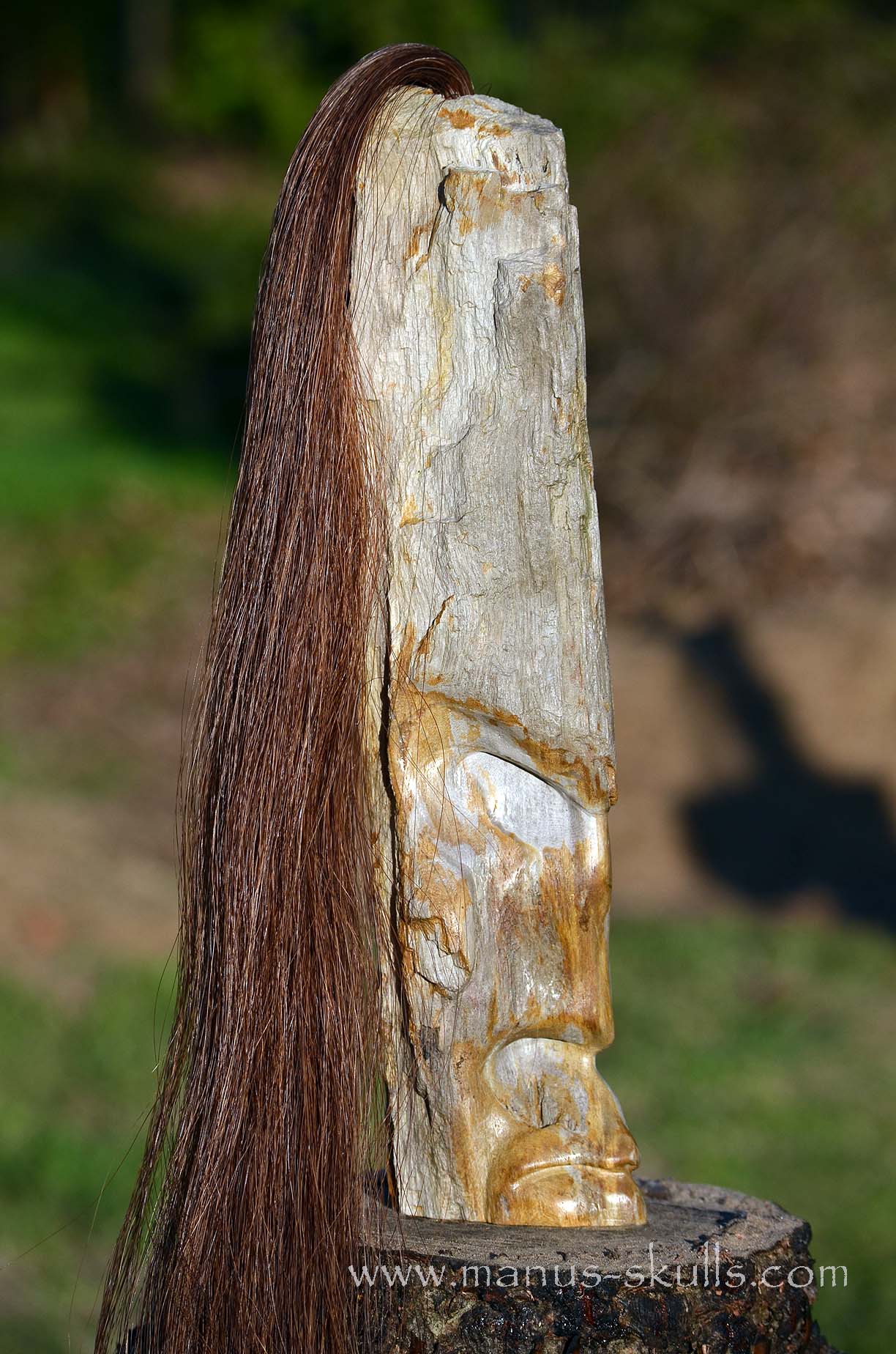 Petrified Wood Tribal Statue #008