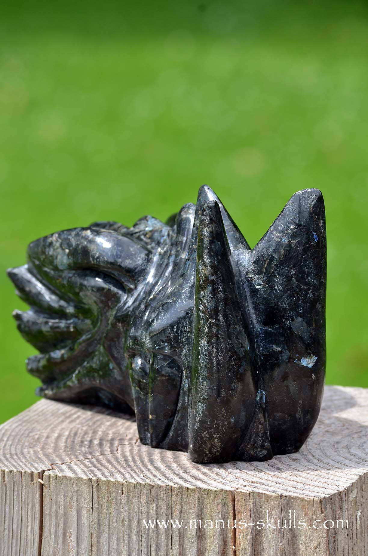 Manus skulls unique Crystal Carvings handmade skulls dragons pendants preseli bluestone tribals spiritual meaning wand Unicorn .. larvikite norwegian moonstone