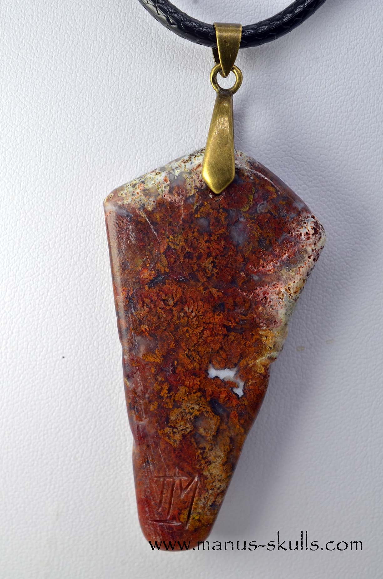 Red Moss Agate Tribal Pendant