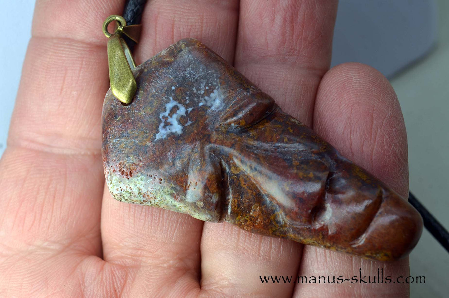 Red Moss Agate Tribal Pendant