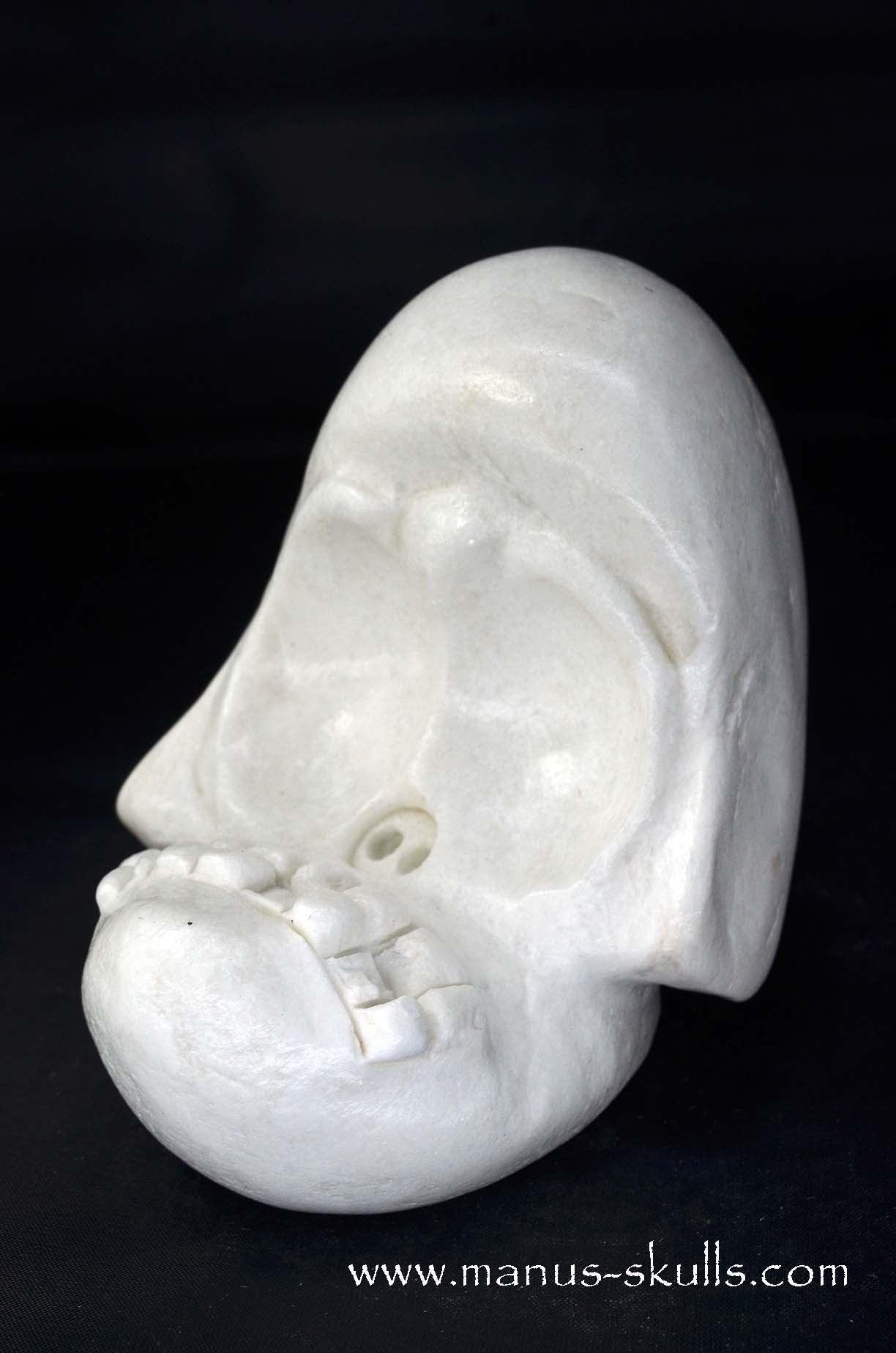 Manus skulls unique Crystal Carvings handmade skulls dragons pendants preseli bluestone tribals spiritual meaning wand Unicorn .. white steatite