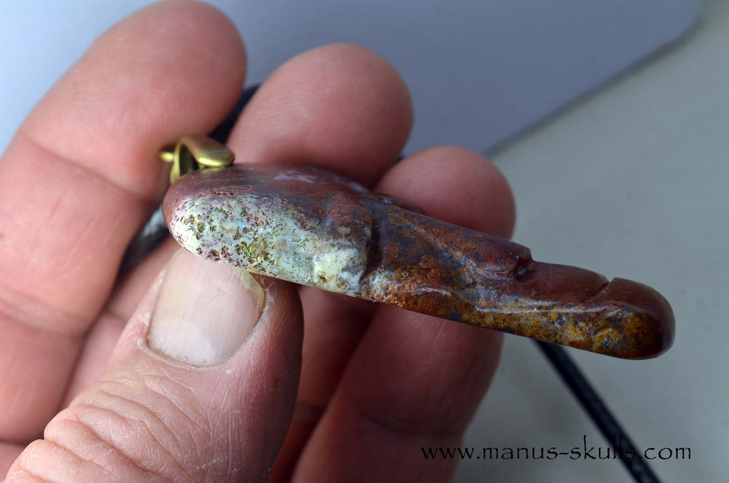 Red Moss Agate Tribal Pendant