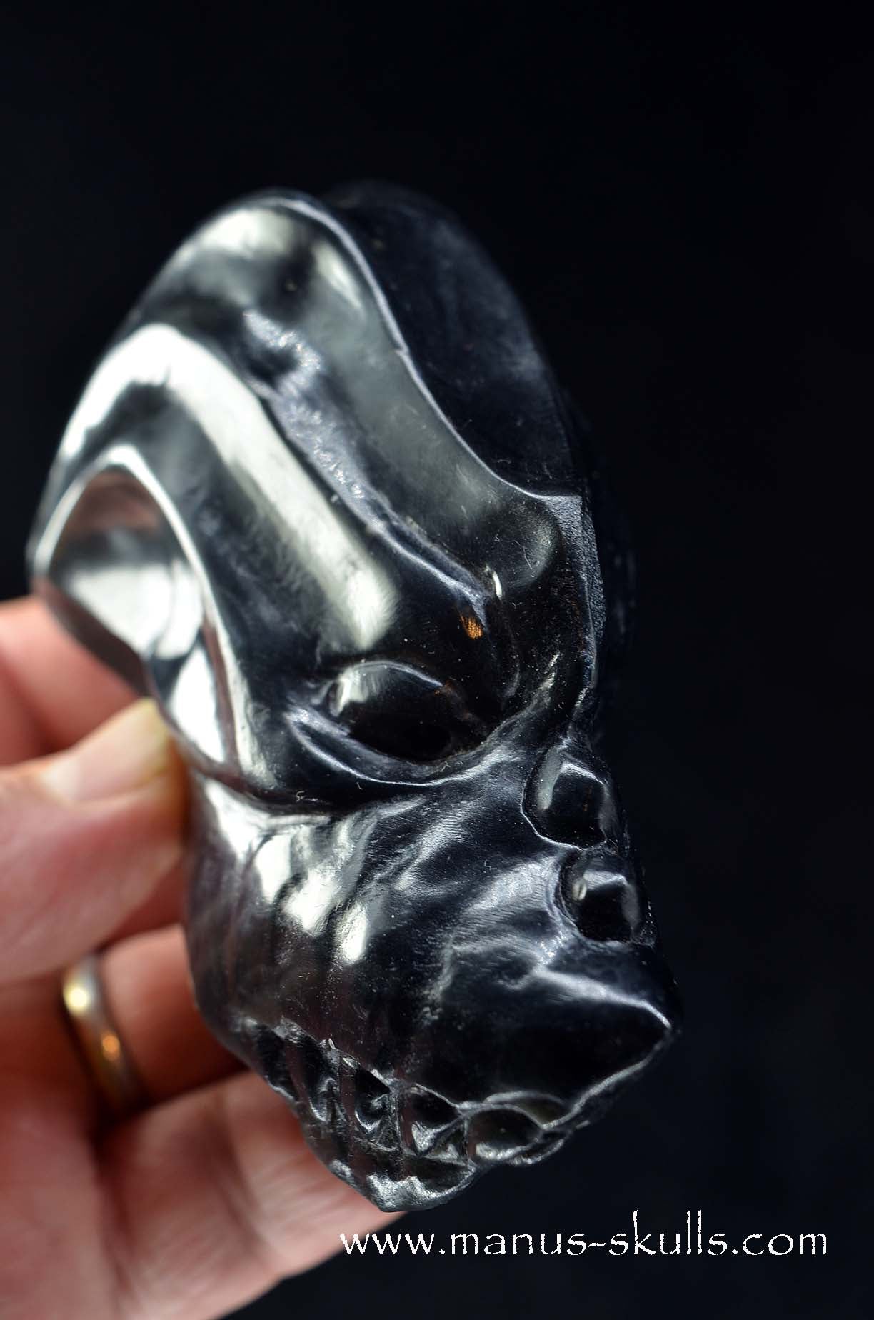 Manus skulls unique Crystal Carvings handmade skulls dragons pendants preseli bluestone tribals spiritual meaning wand Unicorn .. obsidian