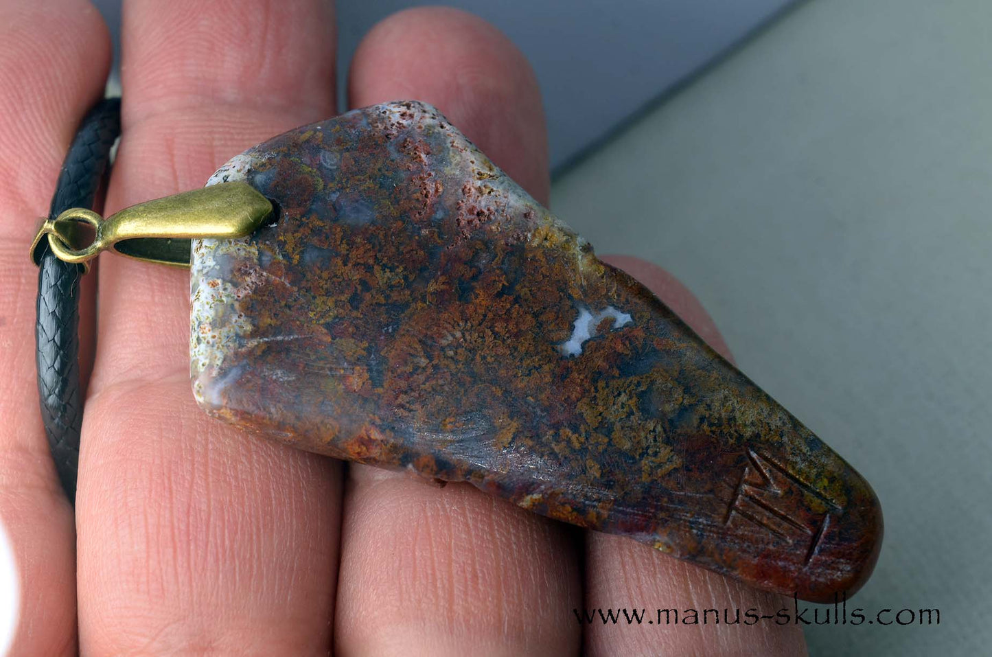 Red Moss Agate Tribal Pendant