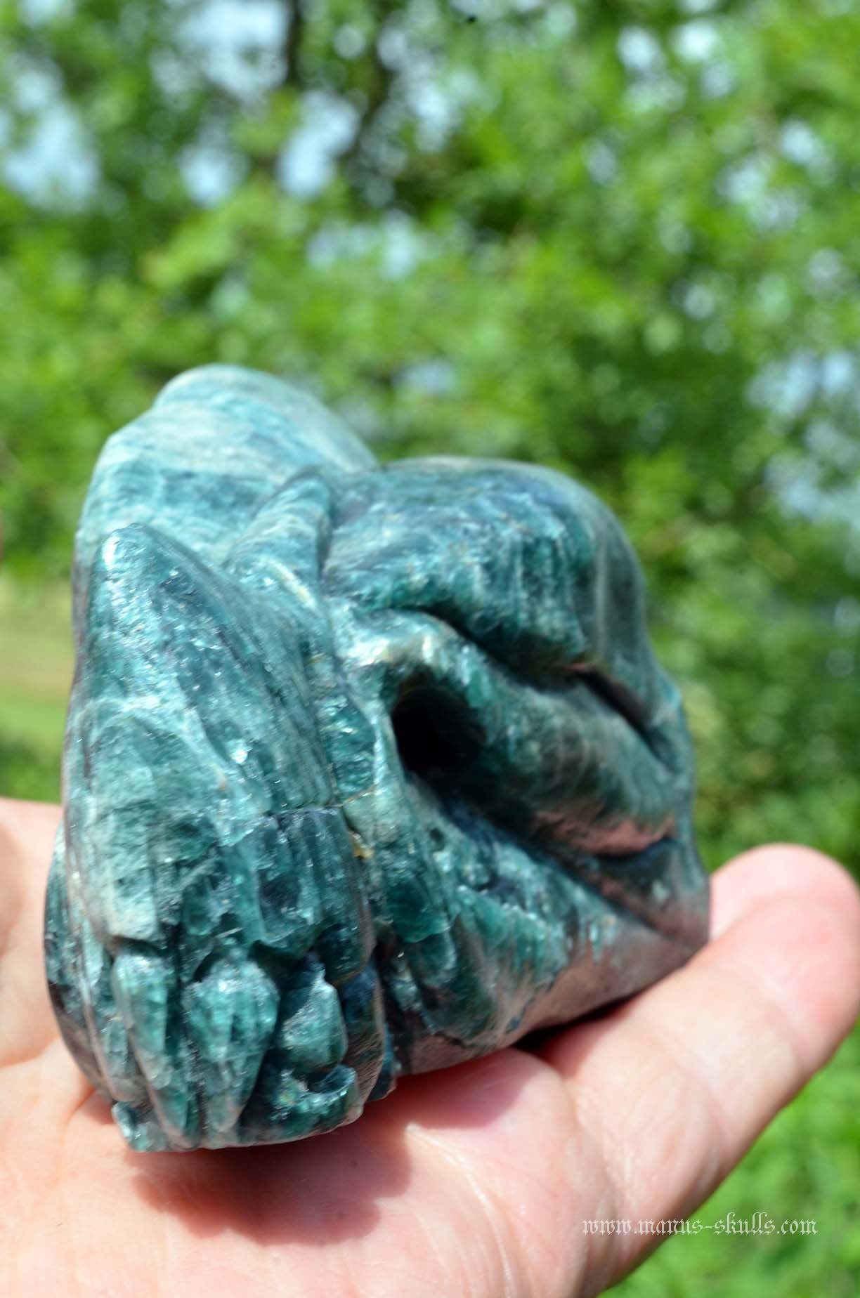 Manus skulls unique Crystal Carvings handmade skulls dragons pendants preseli bluestone tribals spiritual meaning wand Unicorn .. apatite