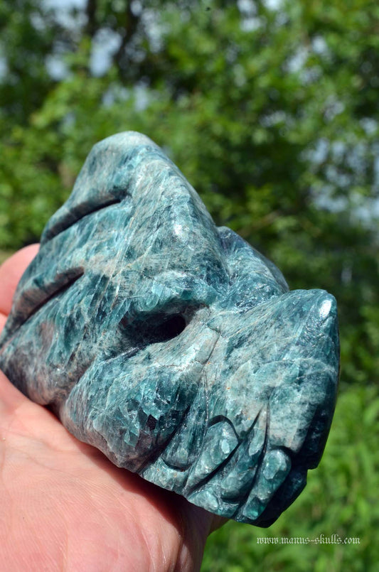 Manus skulls unique Crystal Carvings handmade skulls dragons pendants preseli bluestone tribals spiritual meaning wand Unicorn .. apatite