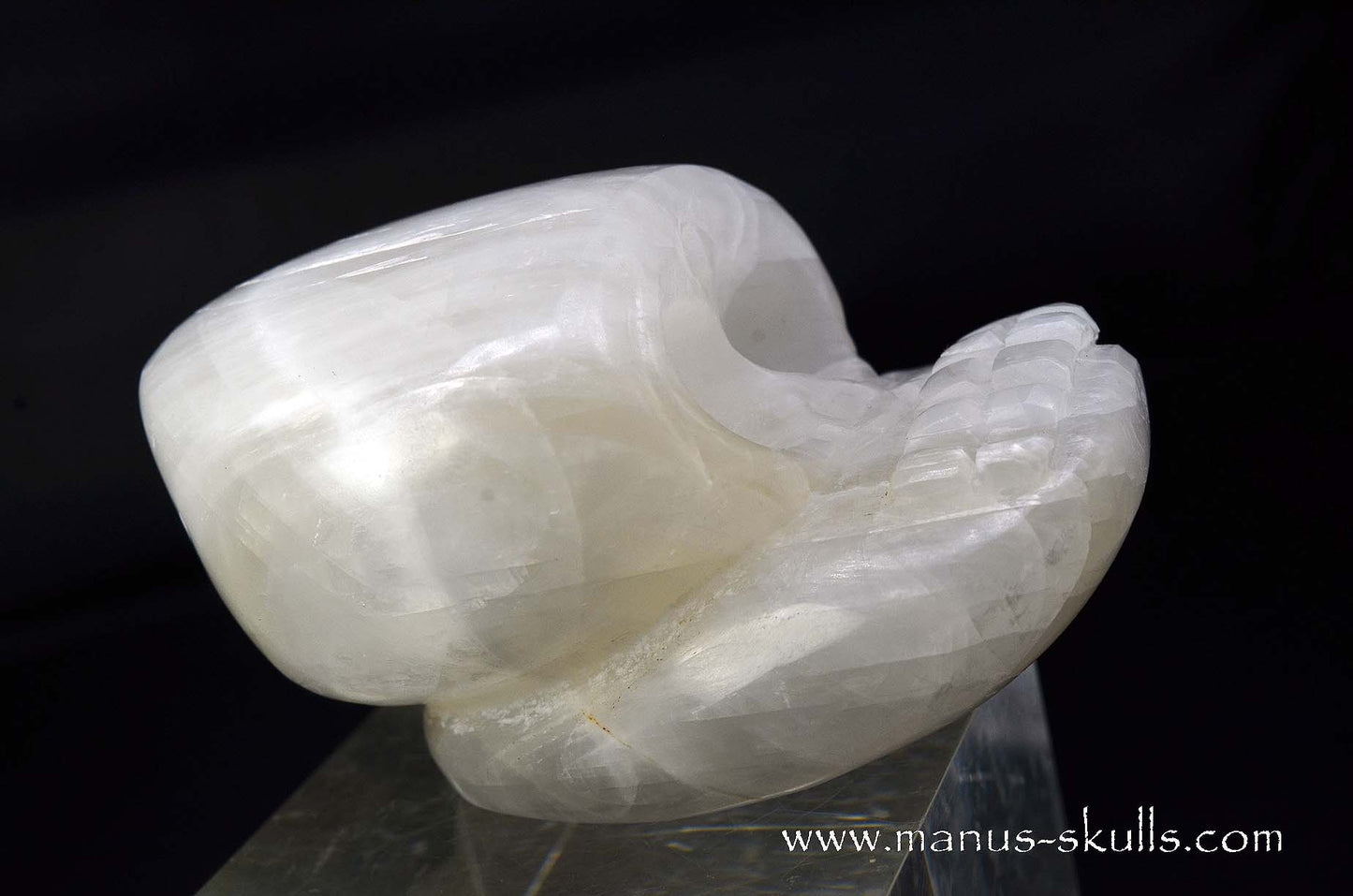 White Calcite Evolian Skull #05
