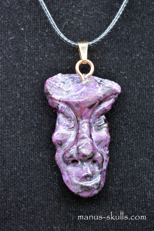 Sugilite ~Lavulite Tribal Pendant