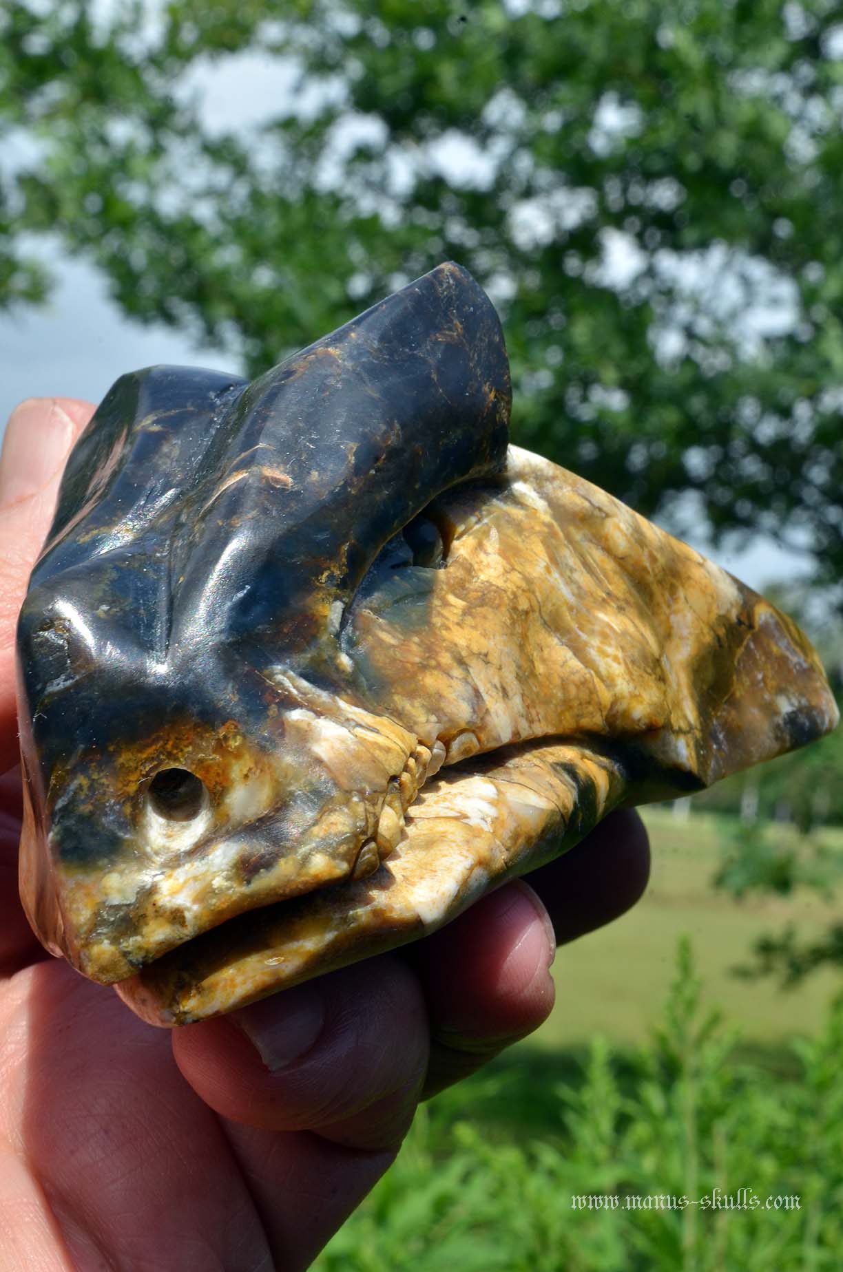 Manus skulls unique Crystal Carvings handmade skulls dragons pendants preseli bluestone tribals spiritual meaning wand Unicorn .. Blue opal with chalcedony