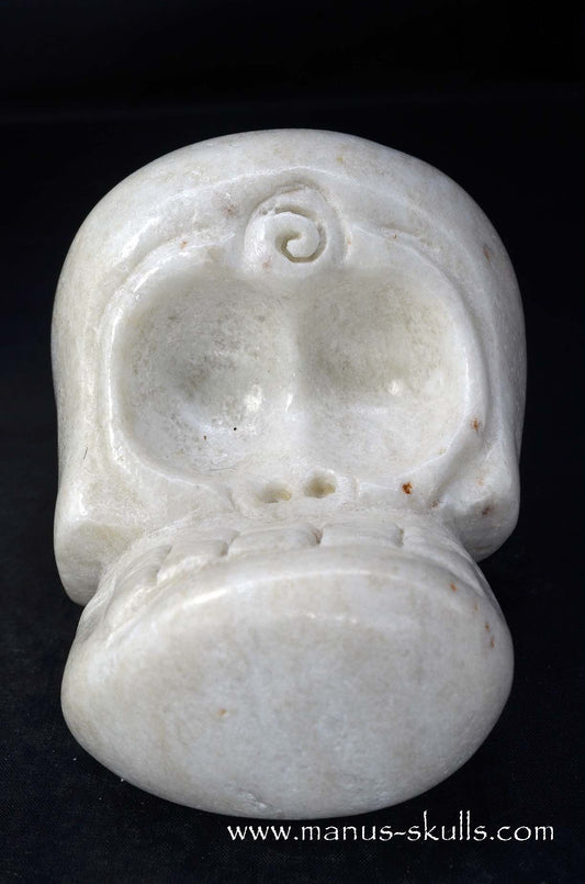 Manus skulls unique Crystal Carvings handmade skulls dragons pendants preseli bluestone tribals spiritual meaning wand Unicorn .. white steatite