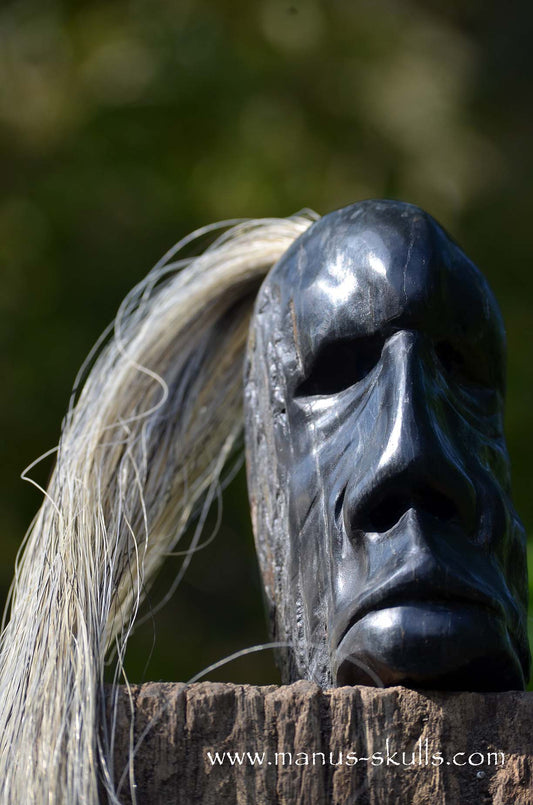 Manus skulls unique Crystal Carvings handmade skulls dragons pendants preseli bluestone tribals spiritual meaning wand Unicorn ..  isua