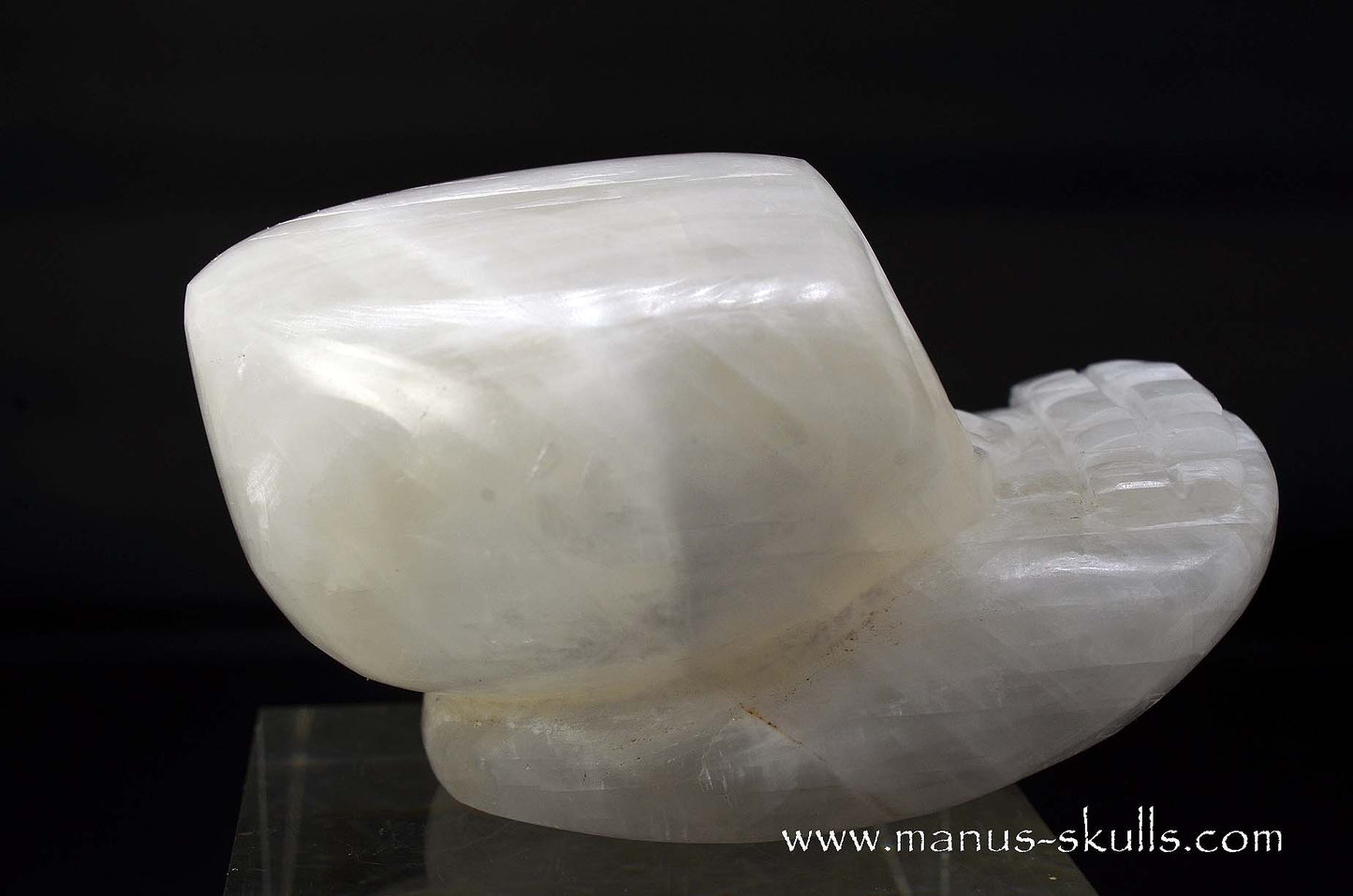 White Calcite Evolian Skull #05