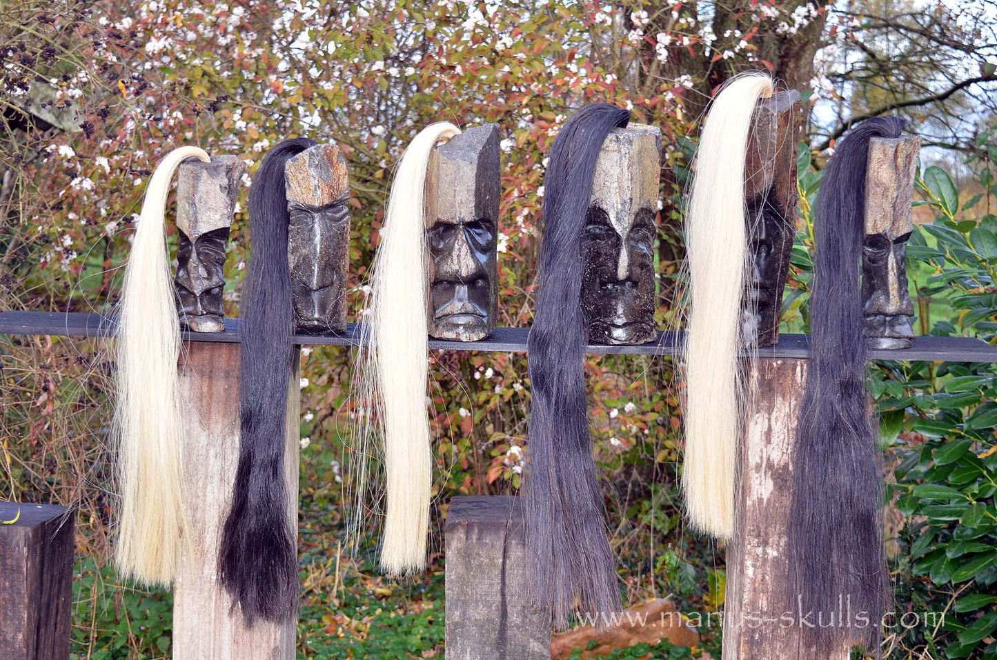 Hexagonal Basalt Tribal Skull #73