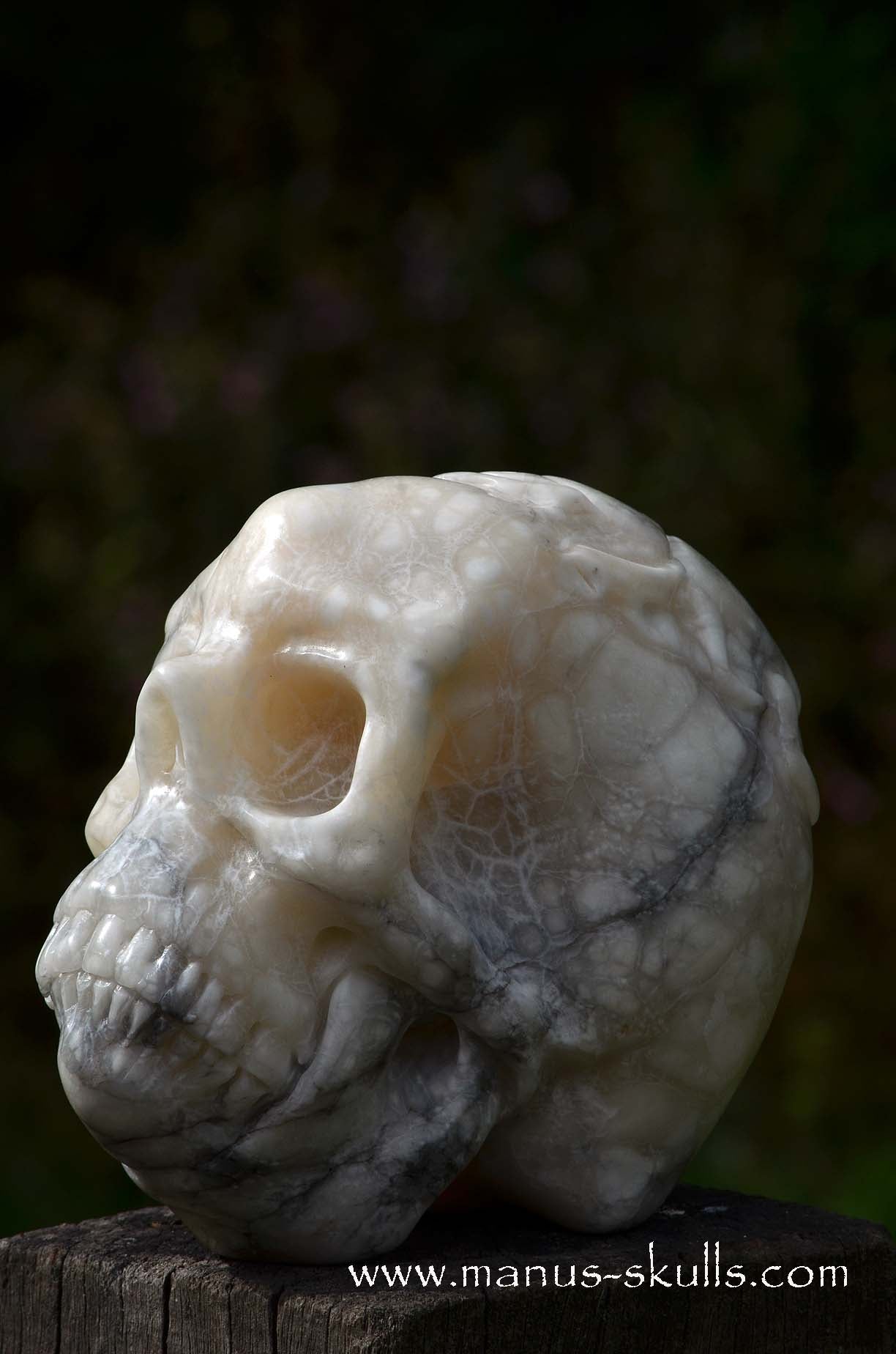 Manus skulls unique Crystal Carvings handmade skulls dragons pendants preseli bluestone tribals spiritual meaning wand Unicorn ..Alabaster