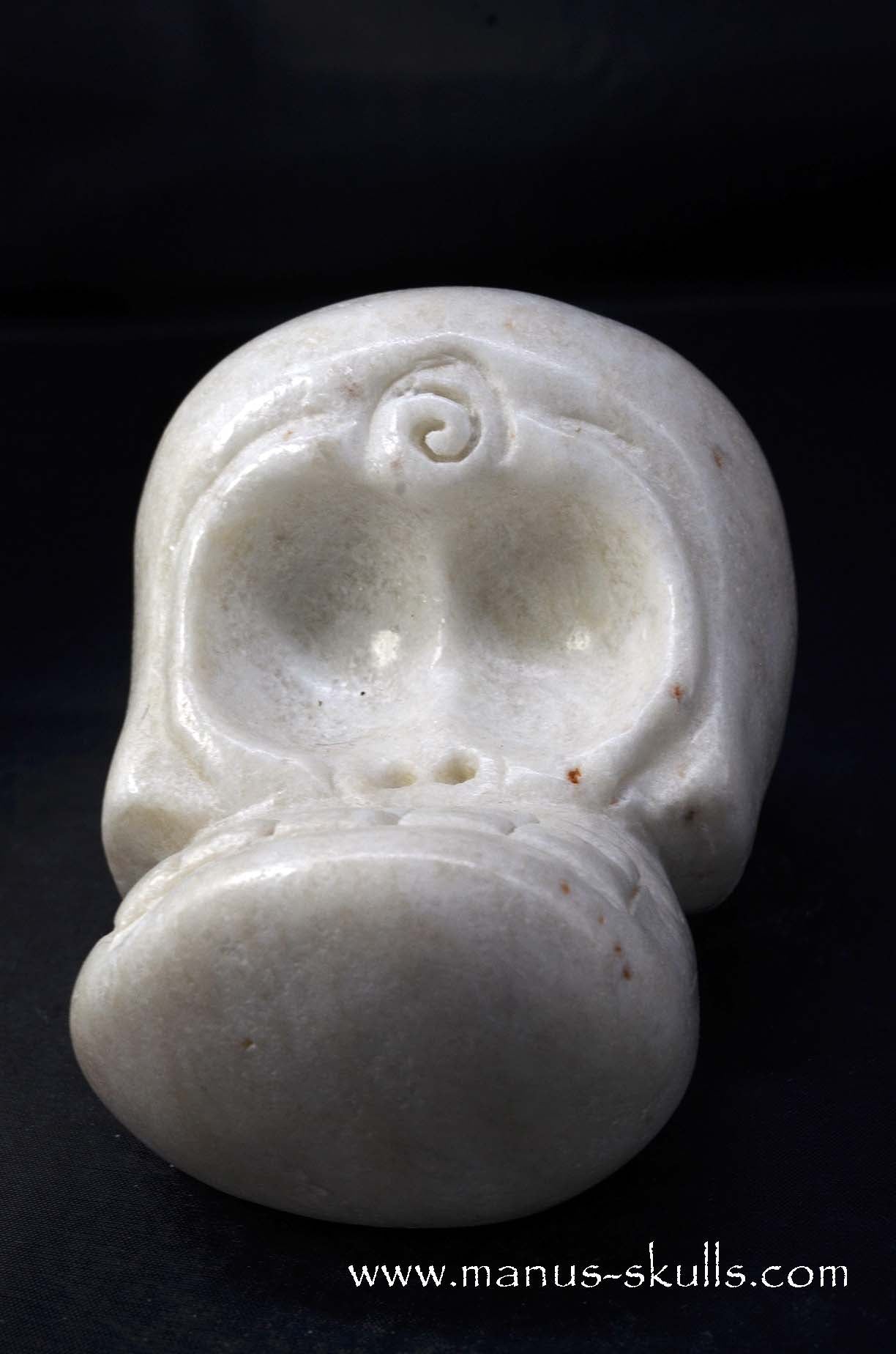 Manus skulls unique Crystal Carvings handmade skulls dragons pendants preseli bluestone tribals spiritual meaning wand Unicorn .. white steatite