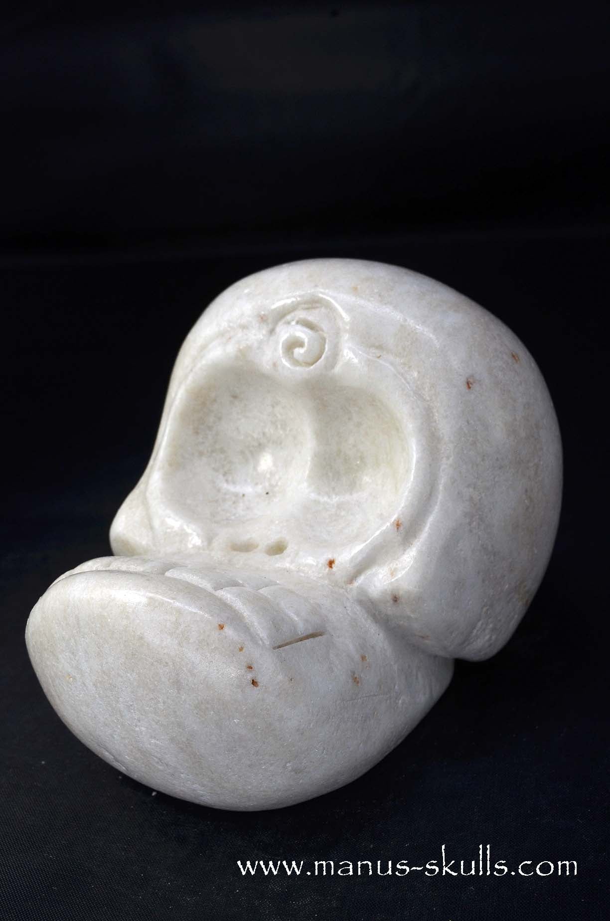 Manus skulls unique Crystal Carvings handmade skulls dragons pendants preseli bluestone tribals spiritual meaning wand Unicorn .. white steatite