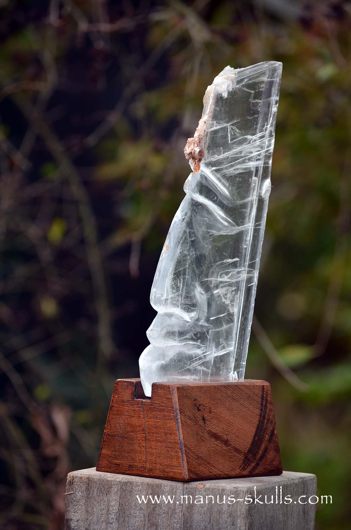 Maria Glass Trible Skull on pedestal