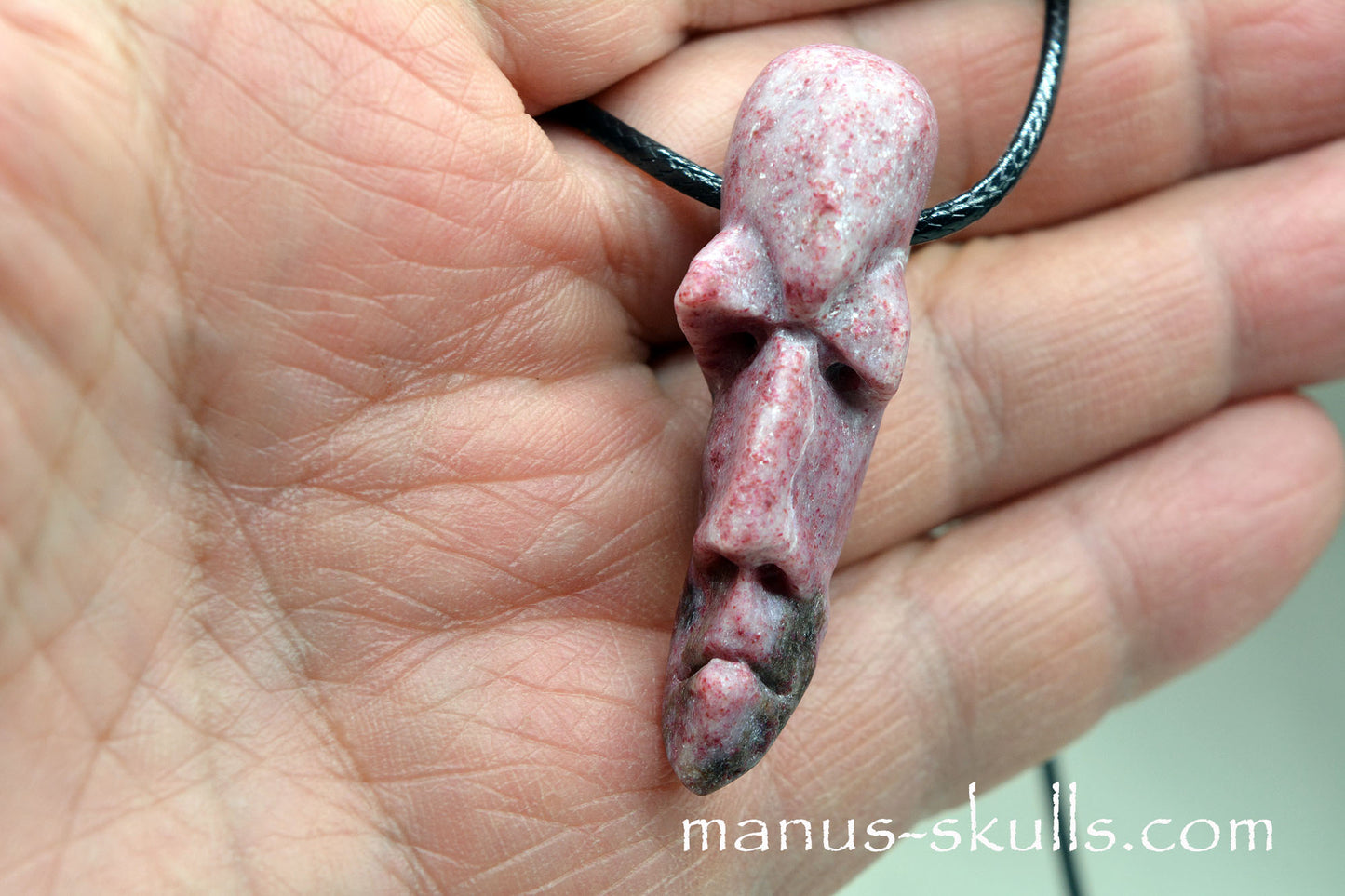 Thulite Face Pendant