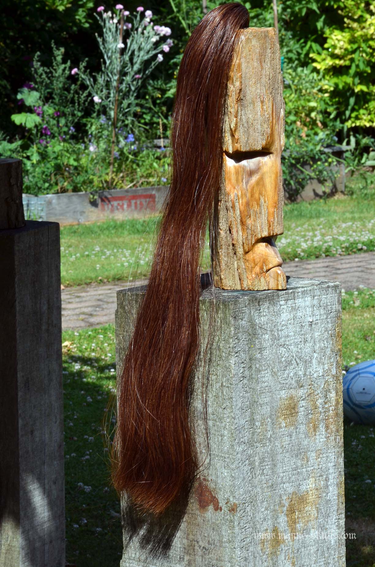Large Petrified Wood Tribal Statue #063