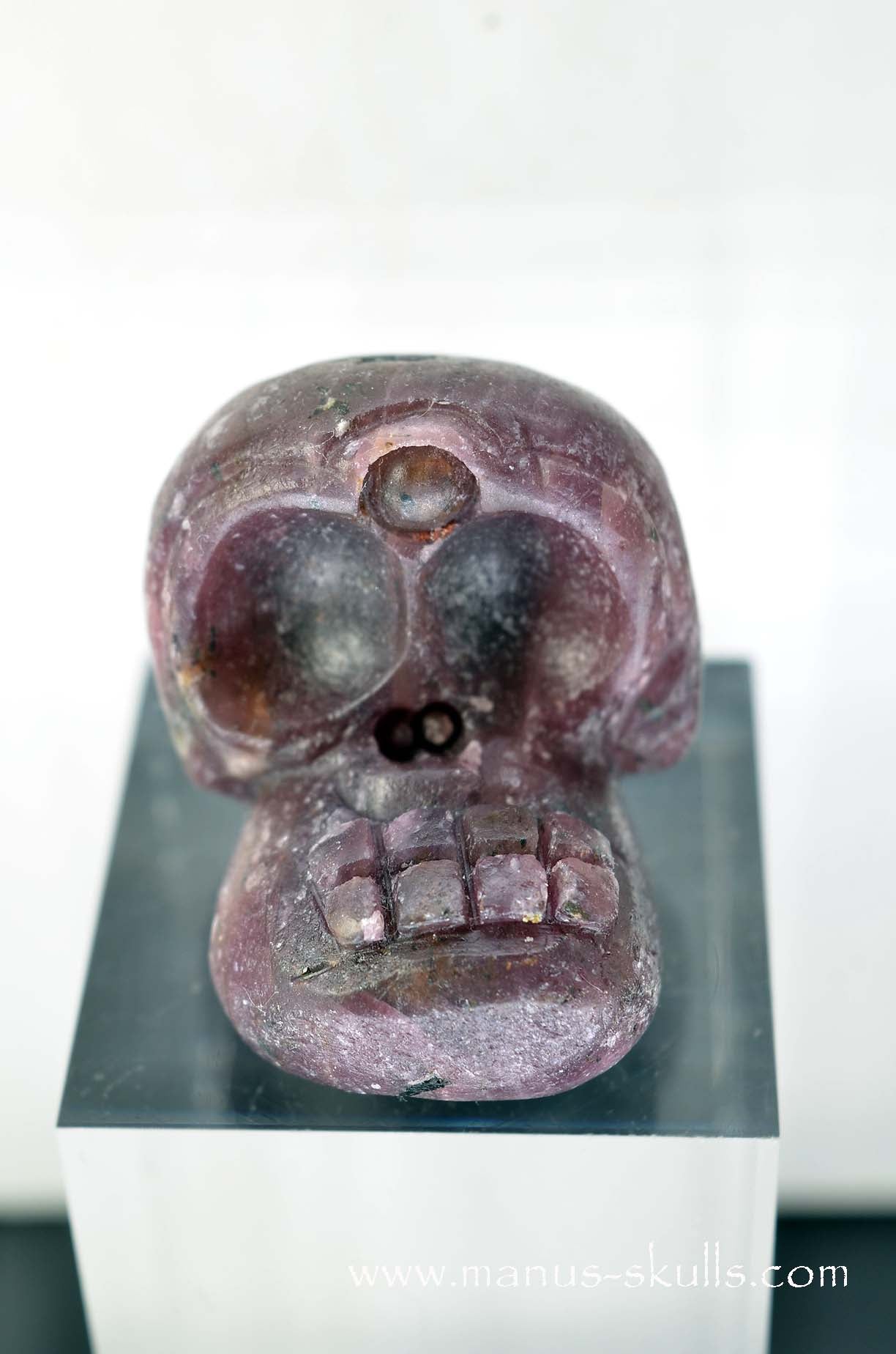 Manus skulls unique Crystal Carvings handmade skulls dragons pendants preseli bluestone tribals spiritual meaning wand Unicorn .. ruby