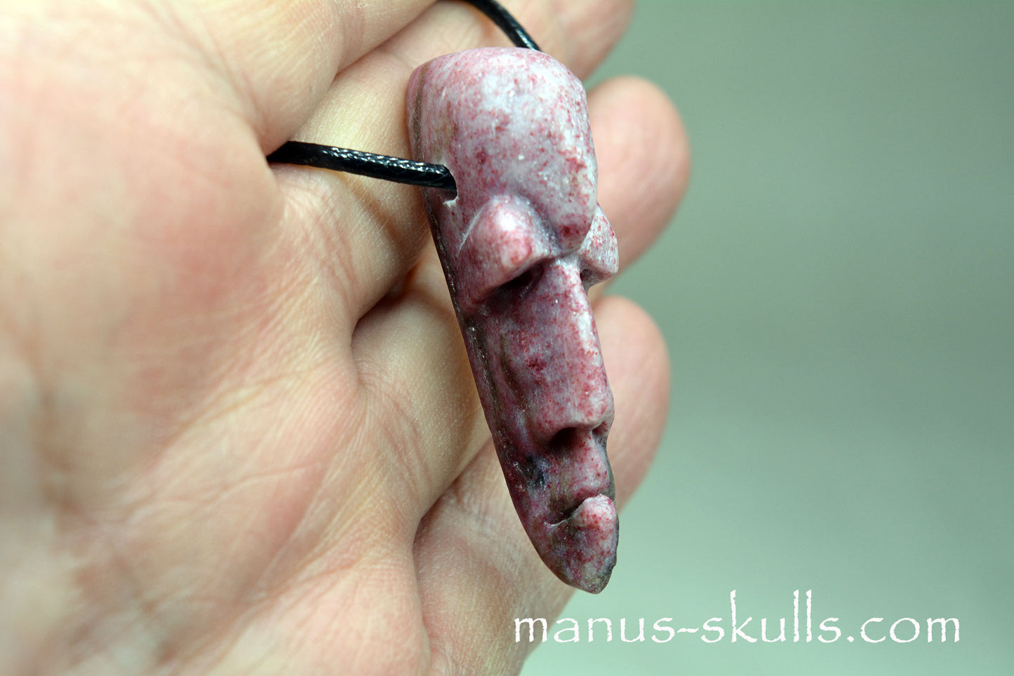 Thulite Face Pendant