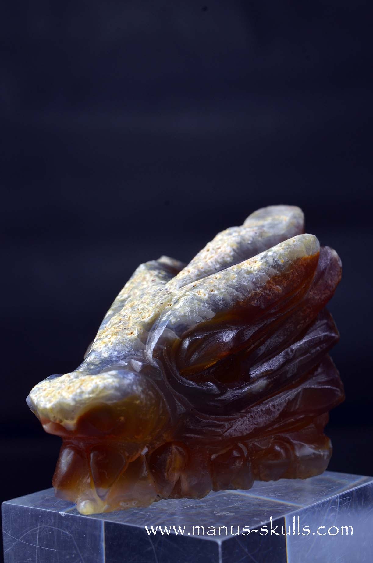 Manus skulls unique Crystal Carvings handmade skulls dragons pendants preseli bluestone tribals spiritual meaning wand Unicorn .. carnelian