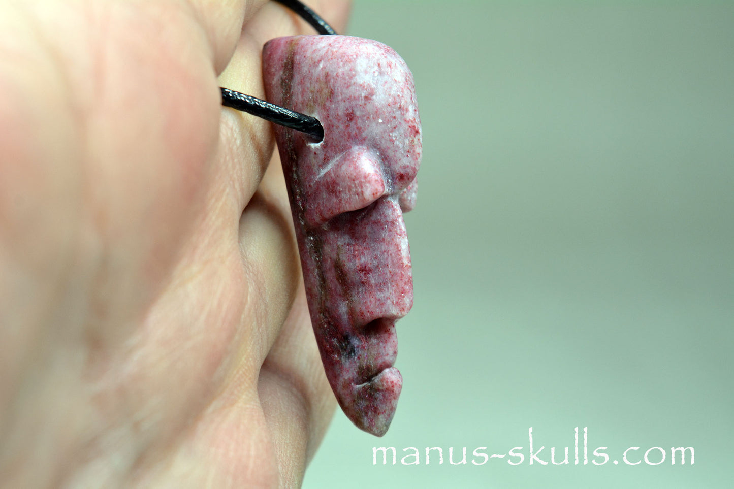 Thulite Face Pendant