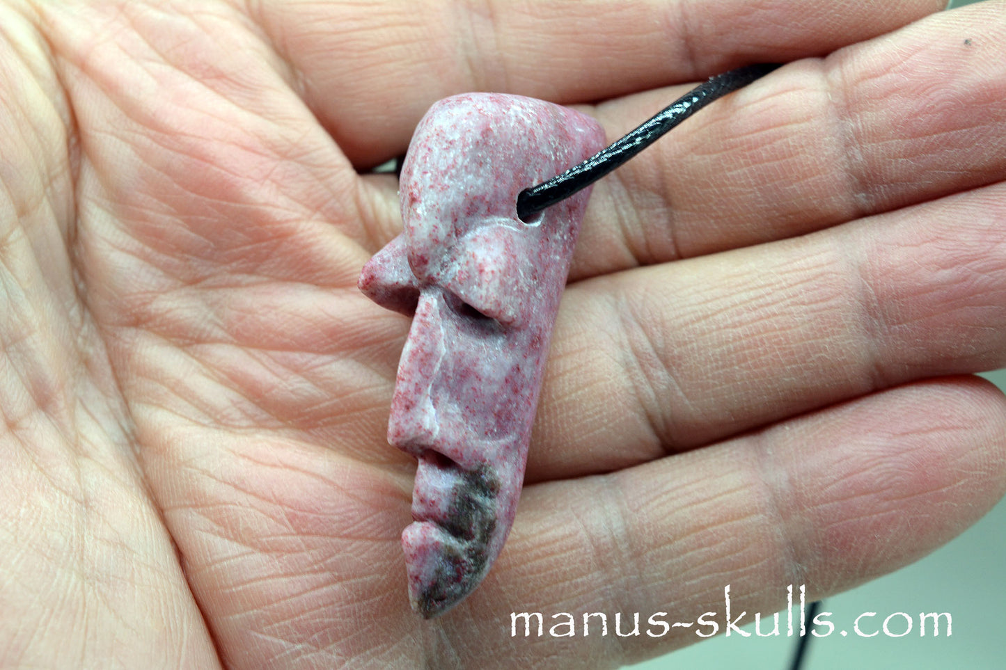 Thulite Face Pendant