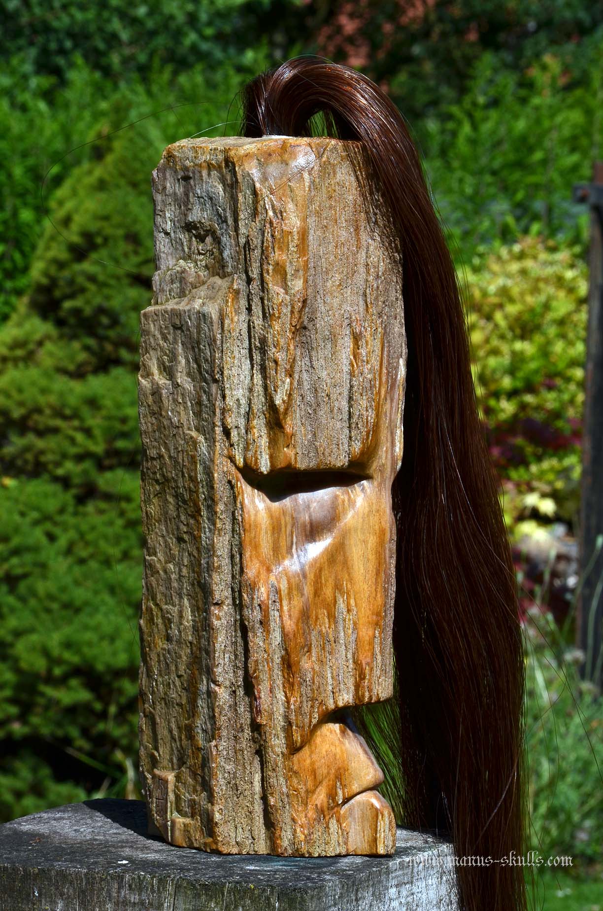 Large Petrified Wood Tribal Statue #063