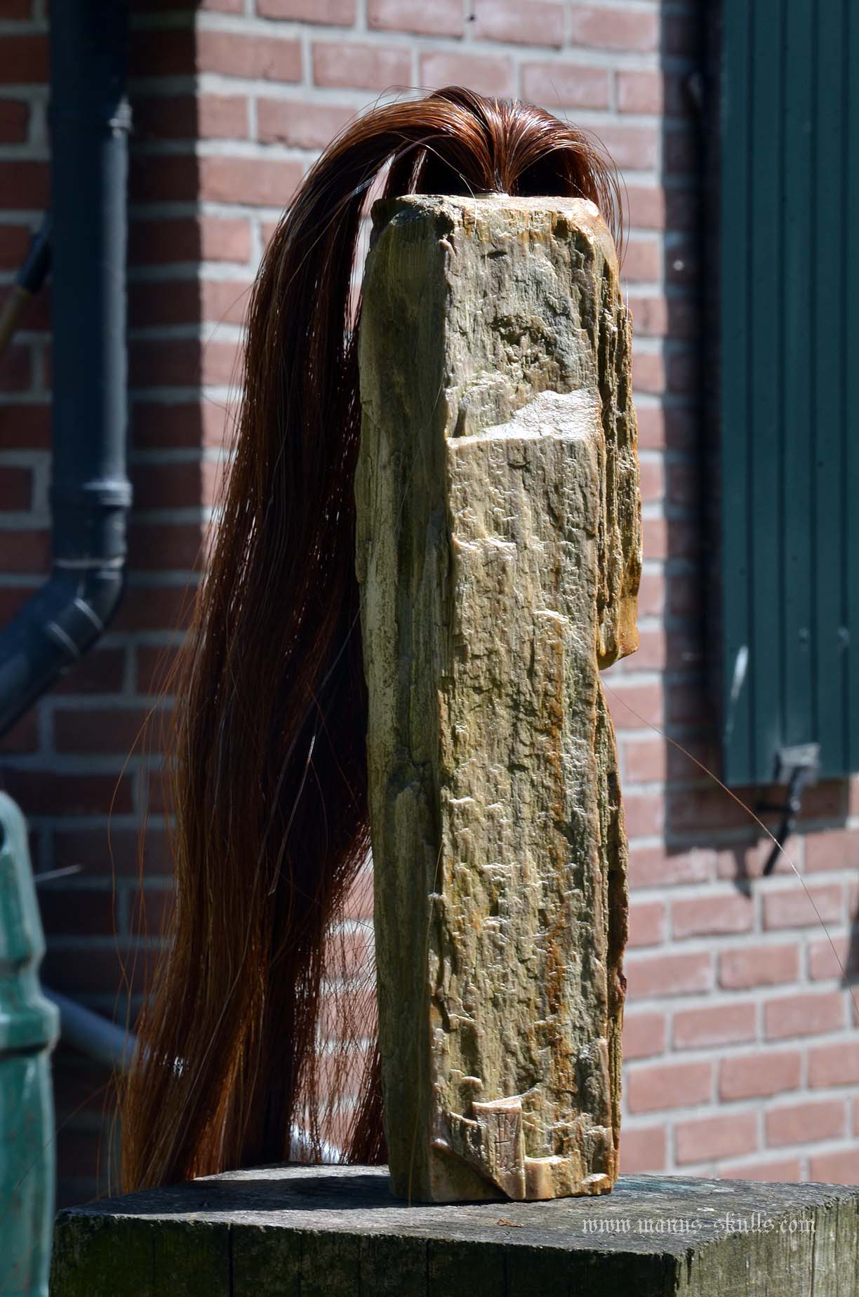 Large Petrified Wood Tribal Statue #063