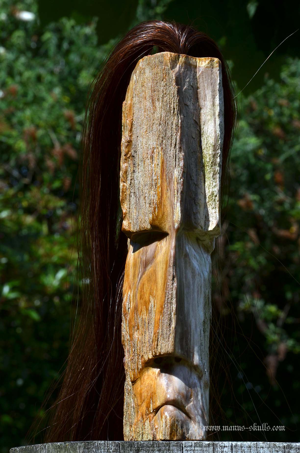 Large Petrified Wood Tribal Statue #063