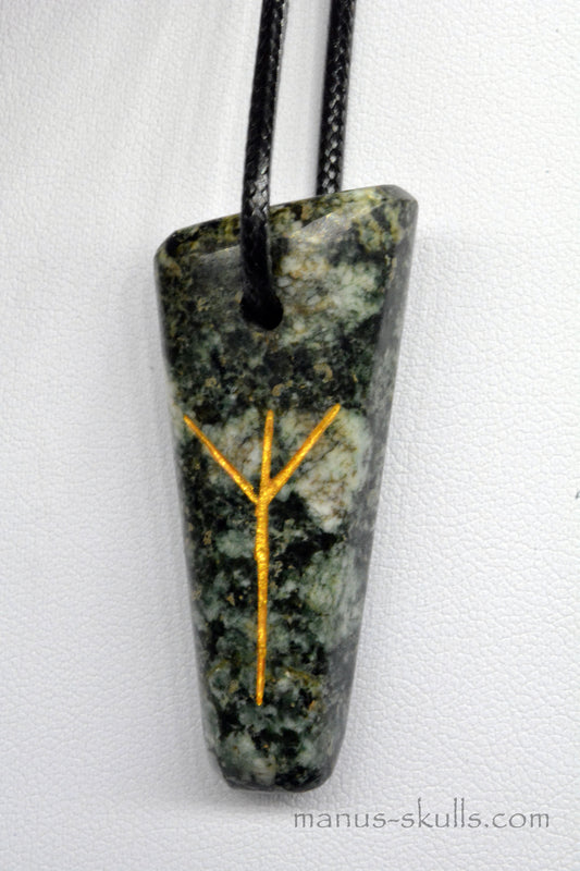 PRESELI BLUESTONE rune Pendant ALGIZ