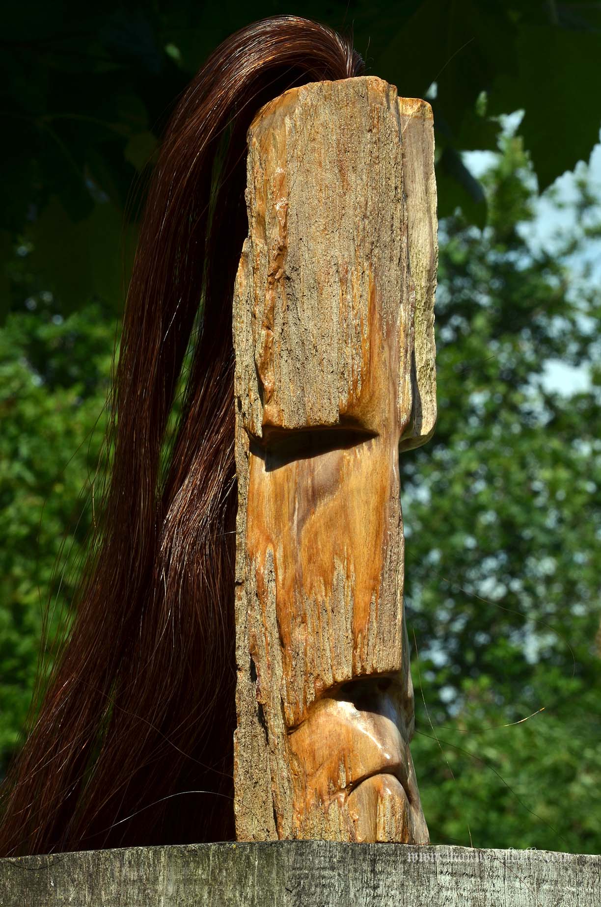Large Petrified Wood Tribal Statue #063