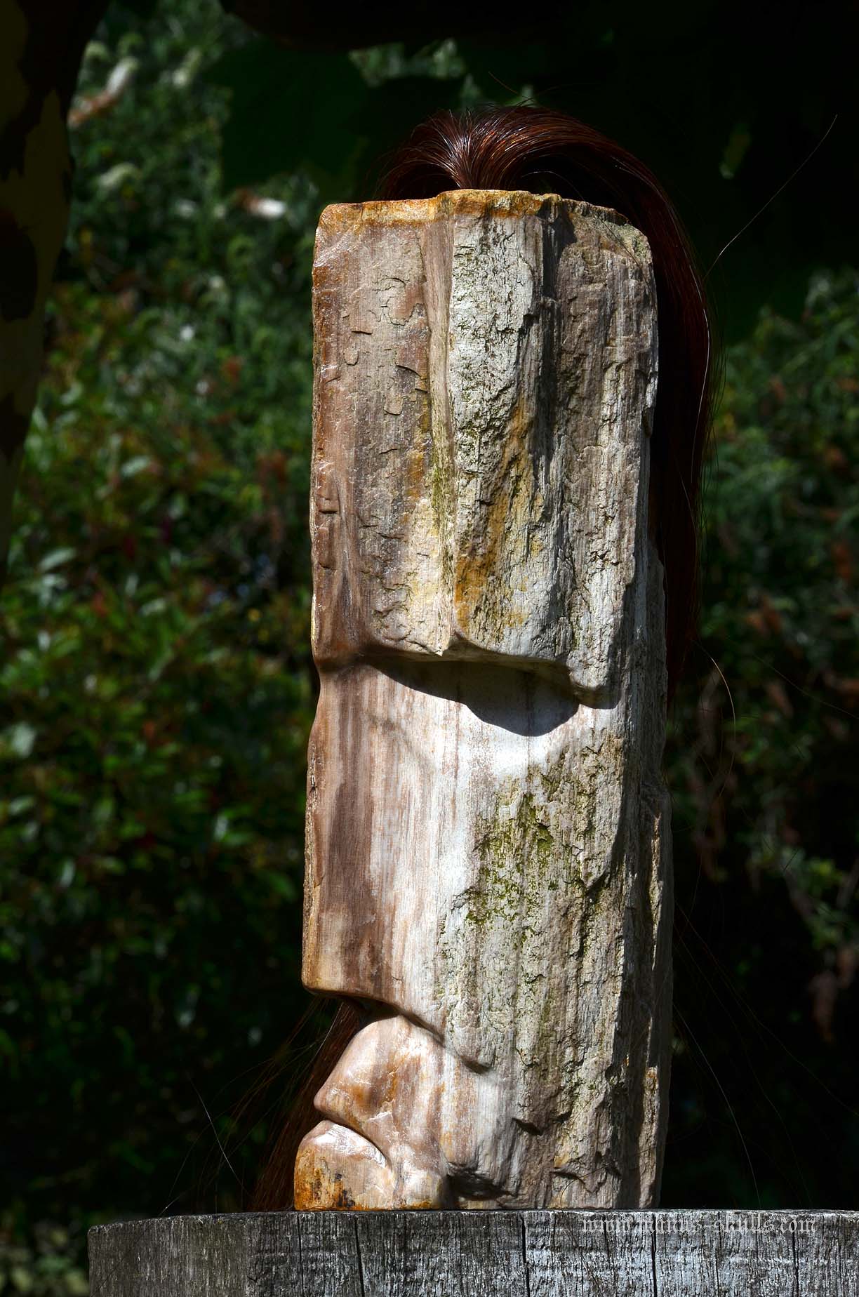 Large Petrified Wood Tribal Statue #063