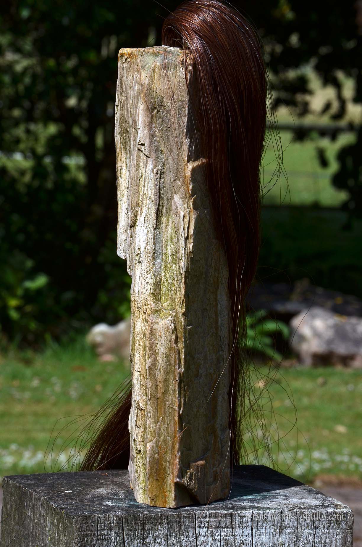 Large Petrified Wood Tribal Statue #063