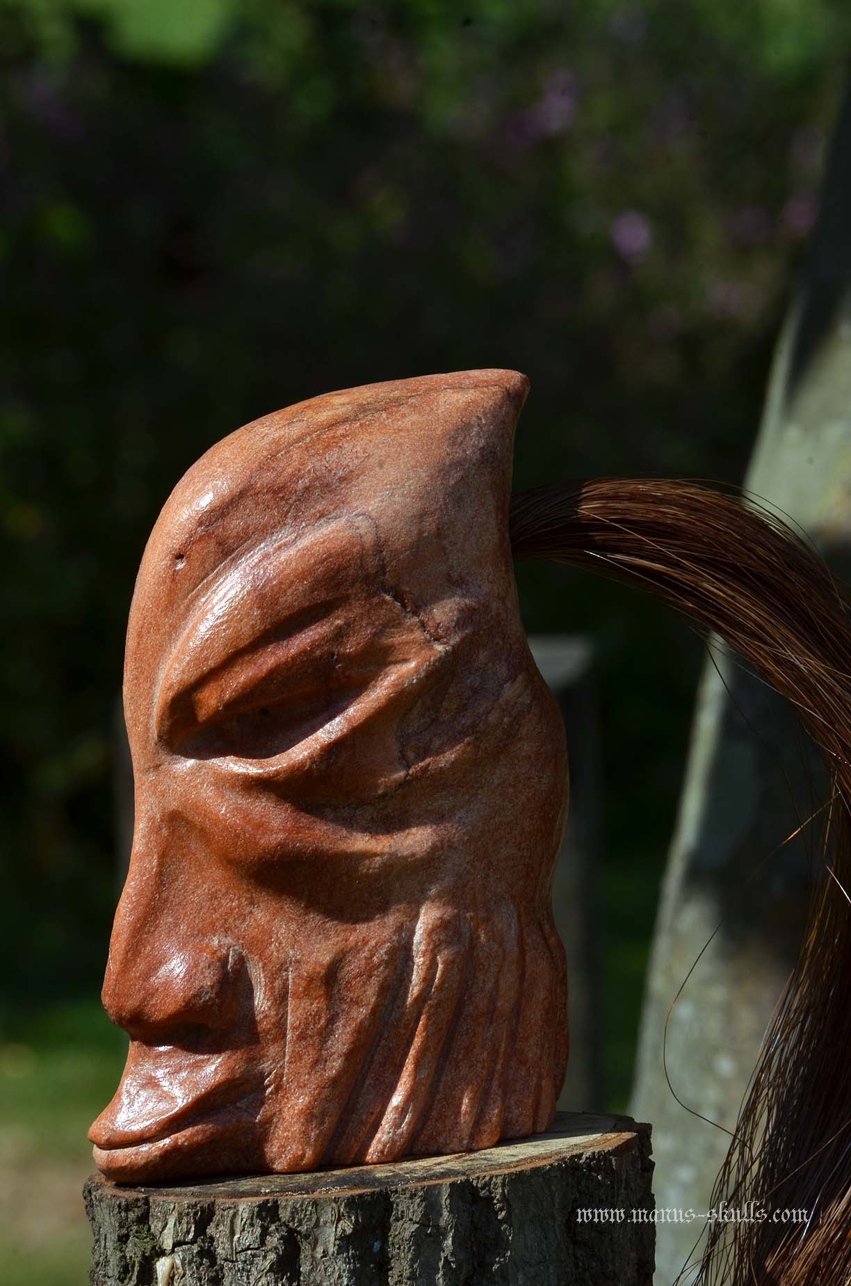 Red Brazilian Steatite Tribal Skull