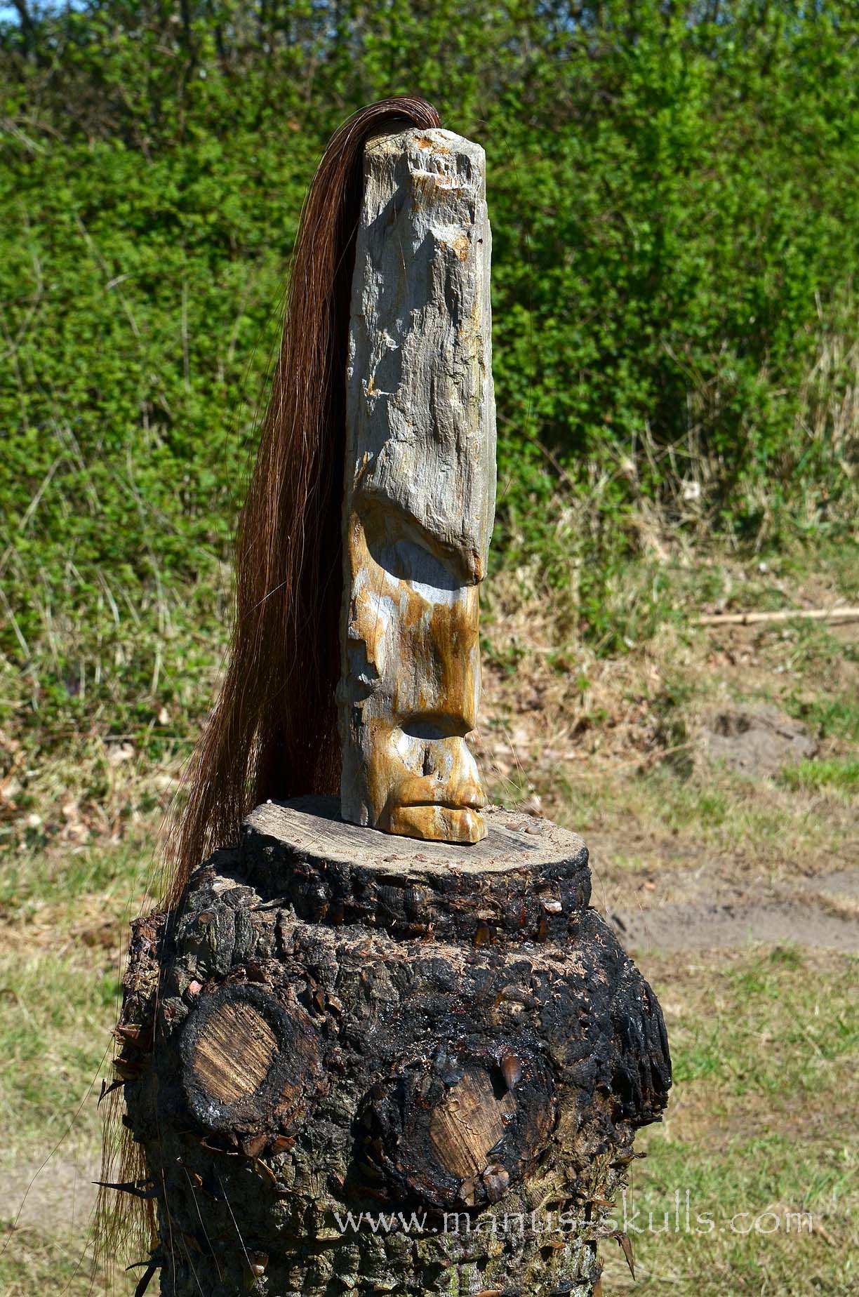 Petrified Wood Tribal Statue #008