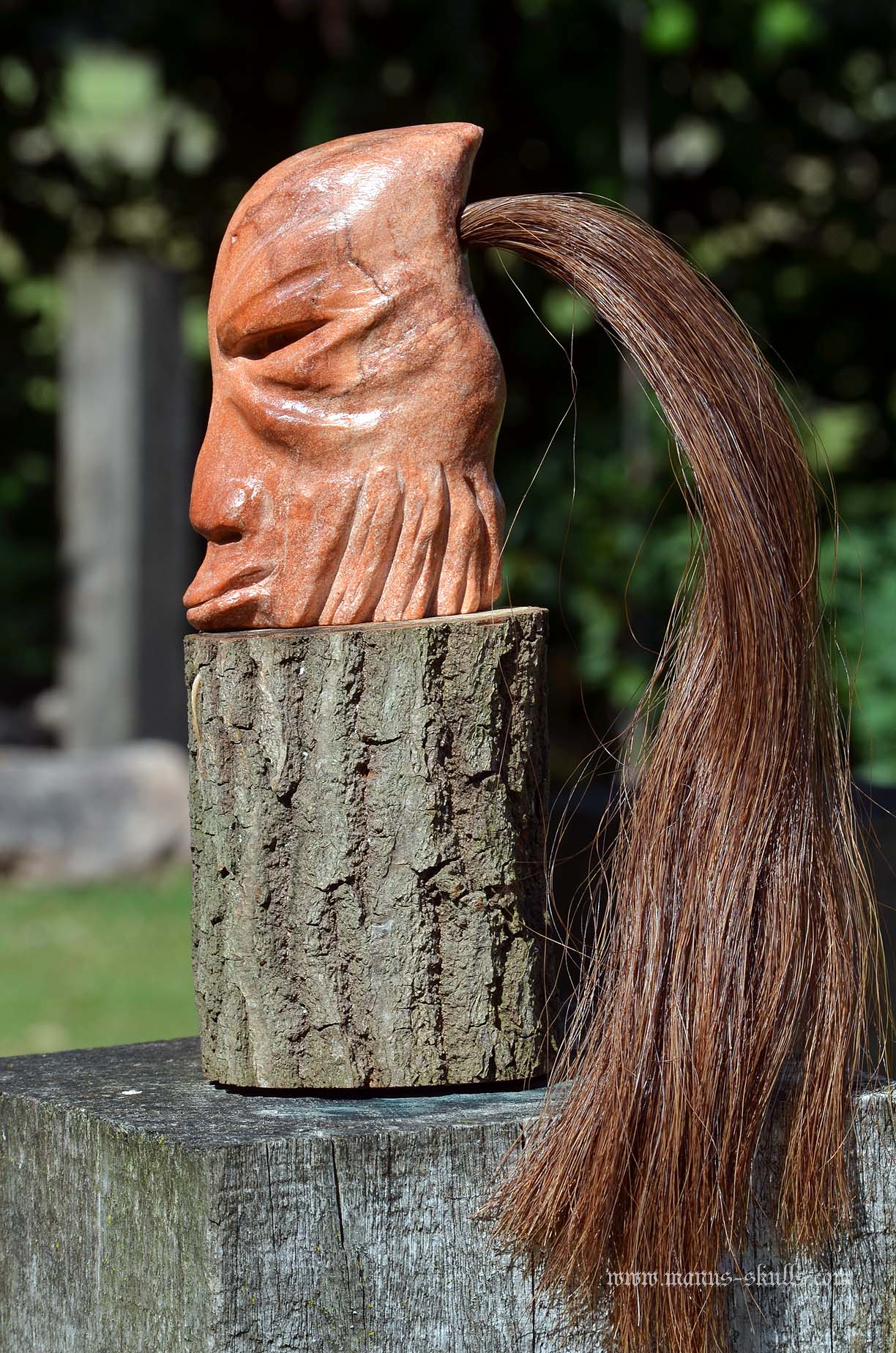 Red Brazilian Steatite Tribal Skull